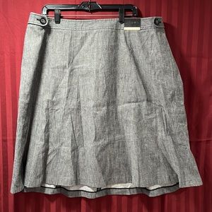 NWT Lane Bryant 20 gray linen blend knee length a-line skirt